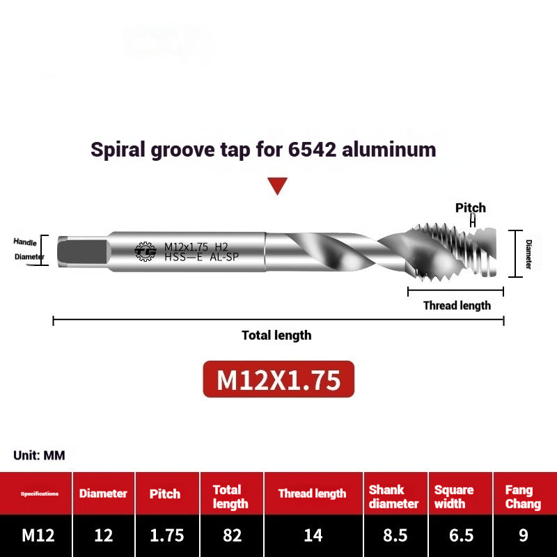 1102-High speed steel taps for aluminum machine tapping aluminum alloy tapping spiral groove aluminum tapping aluminum plate tapping 3-12mm Shandong Denso Pricision Tools Co.,Ltd.
